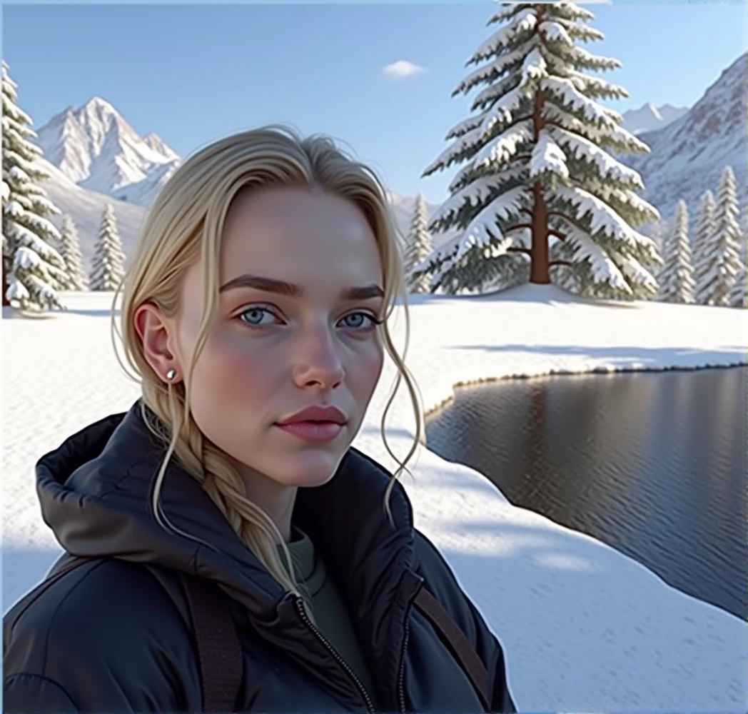[Core Concept] A hyper-realistic digital portrait of a young, influential woman. [Character Description] A captivating 20-year-old female with a fair complexion, long blonde hair, and a striking, magnetic presence. [Environment/Background] The subject is framed against a clean, minimalist backdrop that allows her features to take center stage. [Style and Atmosphere] The artwork is rendered in a hyper-realistic, photographic style, capturing the subject's features and expression with meticulous detail and precision. [Composition] The composition is carefully balanced, with the subject positioned prominently in the frame, her gaze drawing the viewer in. [Details and Embellishments] Every nuance of the subject's skin, hair, and facial features is meticulously rendered, creating a sense of depth, texture, and realism. [Technical Specifications] The digital artwork is created with advanced 3D modeling and rendering techniques, utilizing high-resolution textures and state-of-the-art lighting and shading algorithms to achieve a level of photorealism that is both captivating and visually stunning.