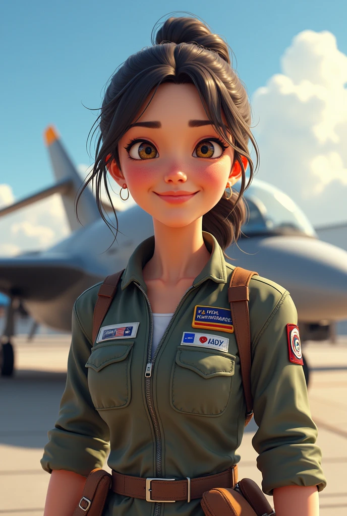 Cute woman pilot