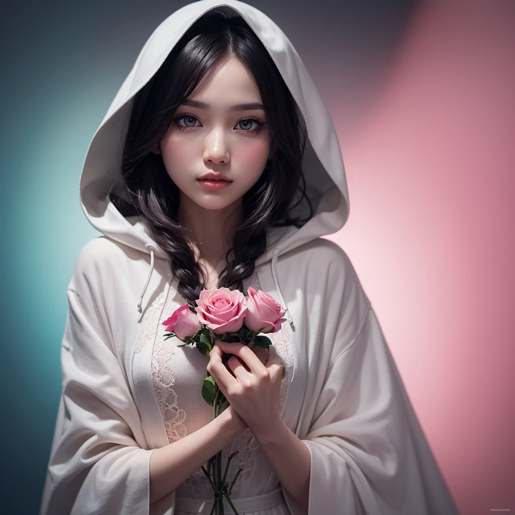 a white mask, fine hands