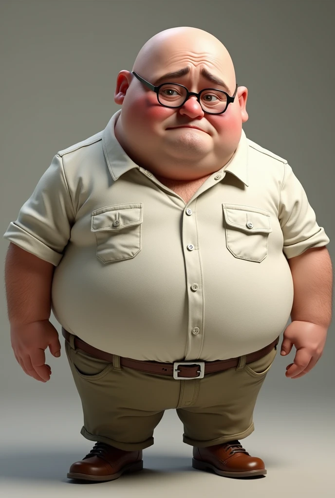 My head is shiny、A fat nerd whose clothes are too tight