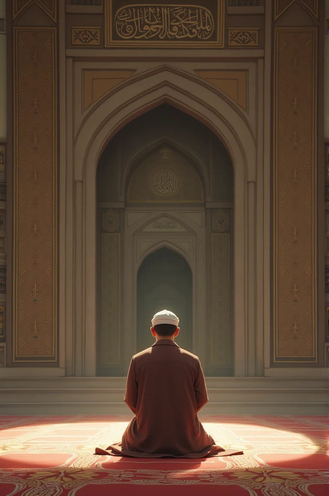 A man in the mosque who prays on Friday