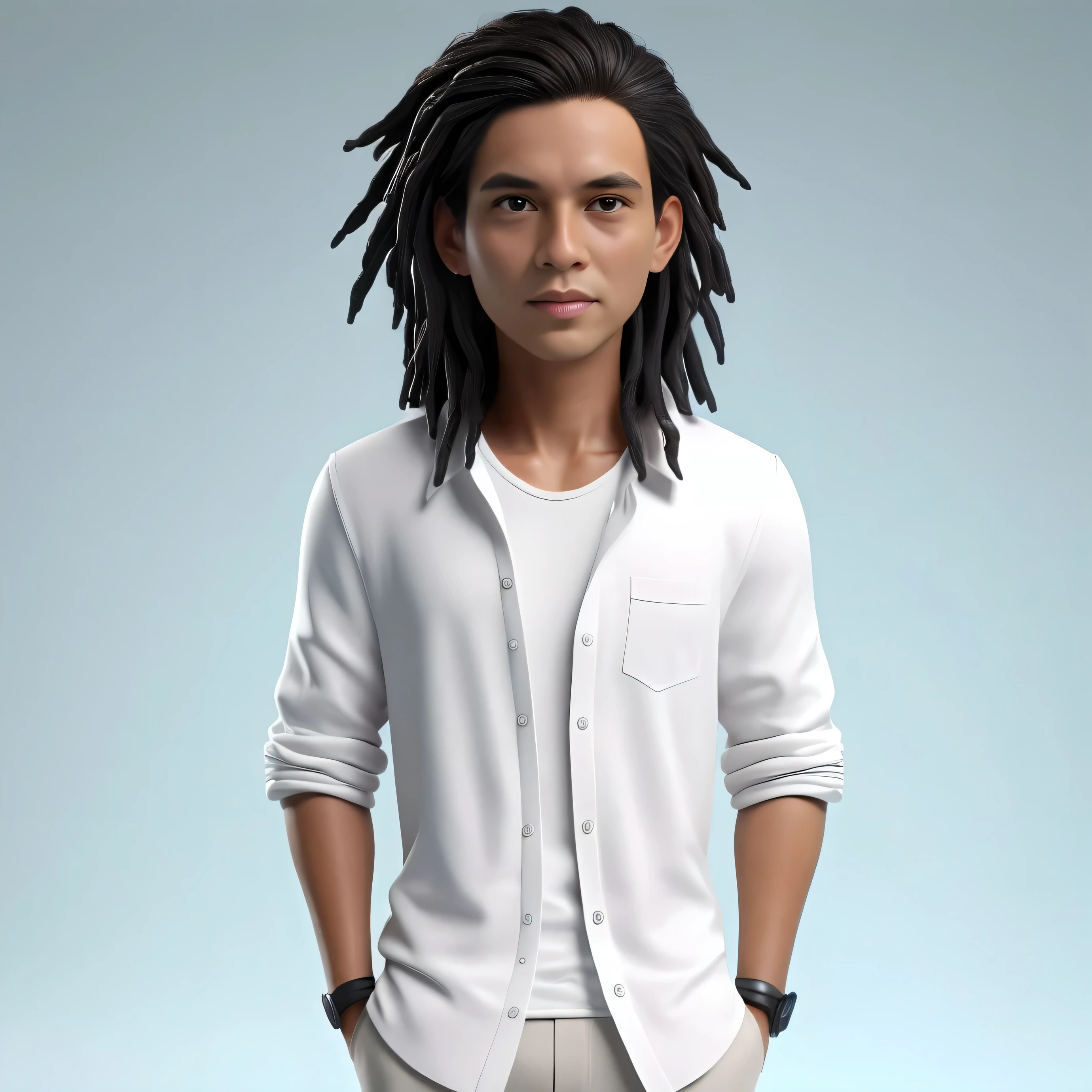 Young Man wearing a Graphic Hoodie, Facing the camera, Cartoon style, 8k. Dark gray background