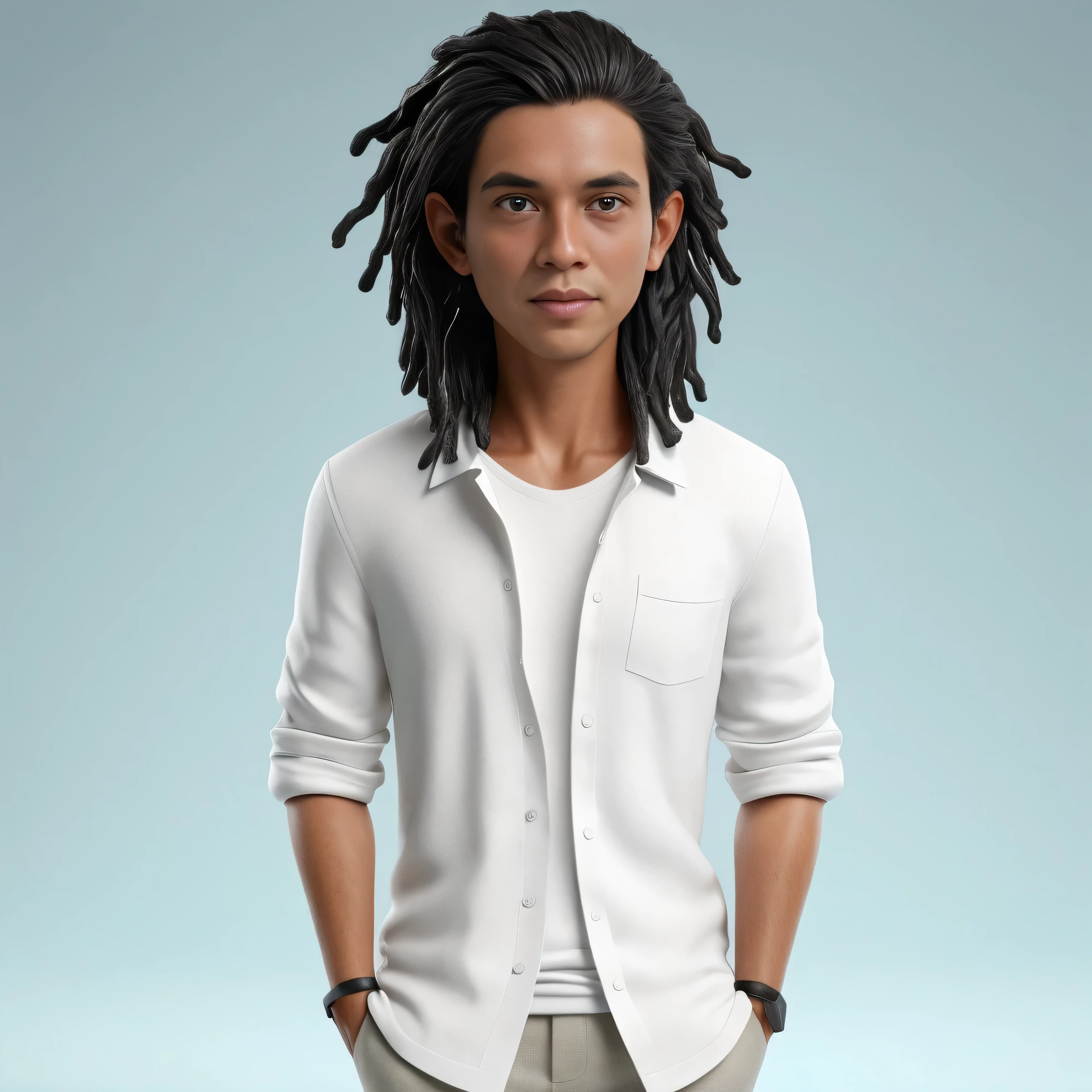 Young Man wearing a Graphic Hoodie, Facing the camera, Cartoon style, 8k. Dark gray background