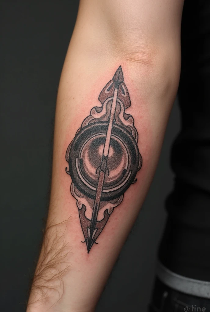 Crée moi un tatoo assez petit qui lie le travail acharné la chance le deuil et la confiance en sois homme virile