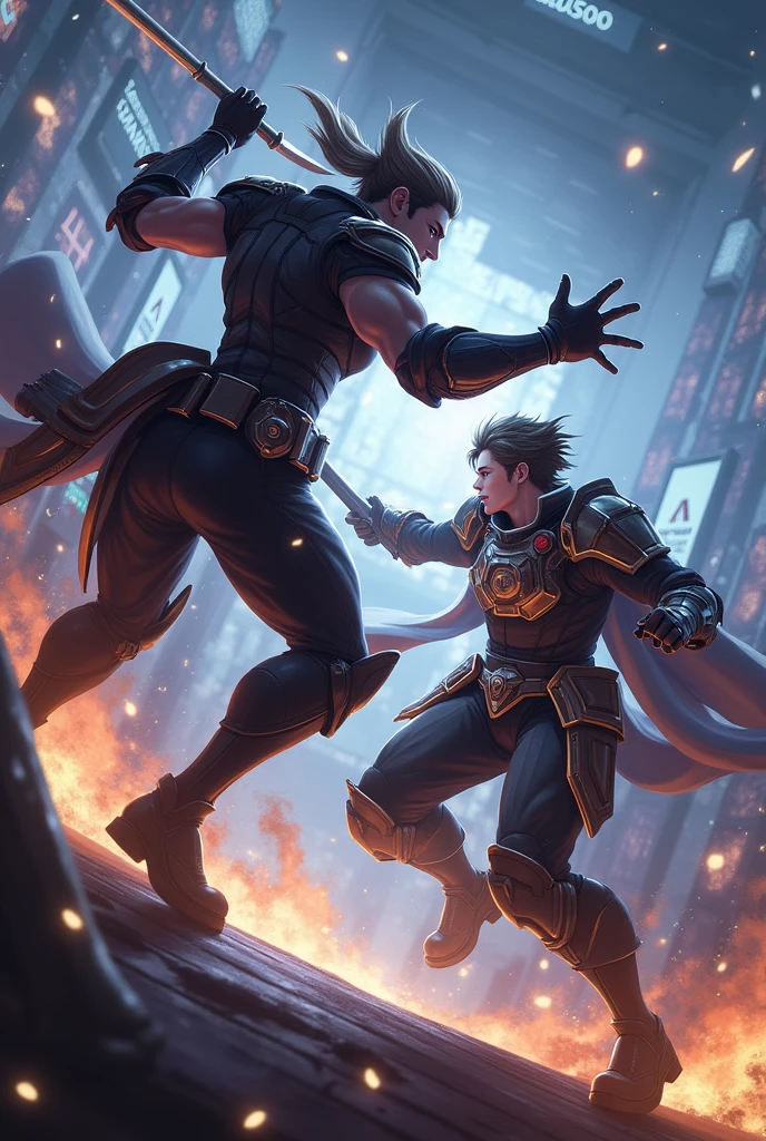 A picture about a competition. Two opponents named Catanus and Gearsix.
Catania is leading and is close to victory.
The names should be displayed.