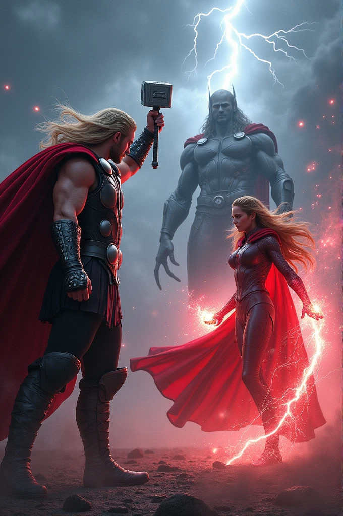 Thor with Wanda and Thor pust Wandas big boss