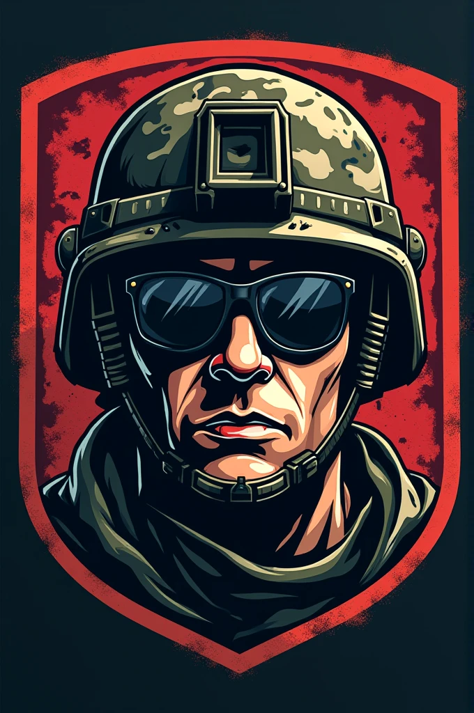cool logo using a army rangers face with helmet and glasses

