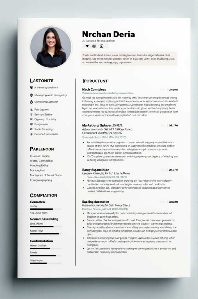 Resume for marketing work