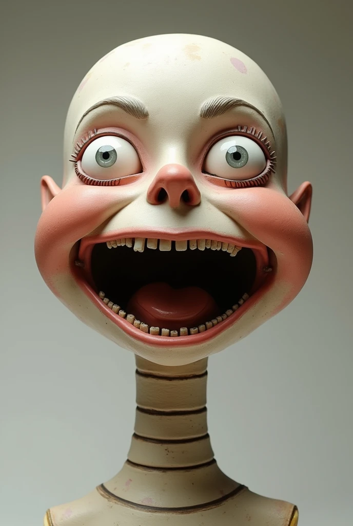 Puppet doll the shape of the face the mouth that has mobility as it would look 