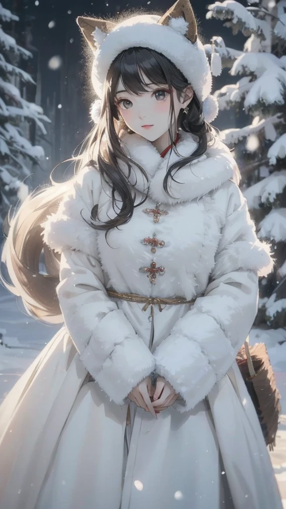high quality、最high quality、ancient chinese clothing、Wearing a hat、Winter clothes