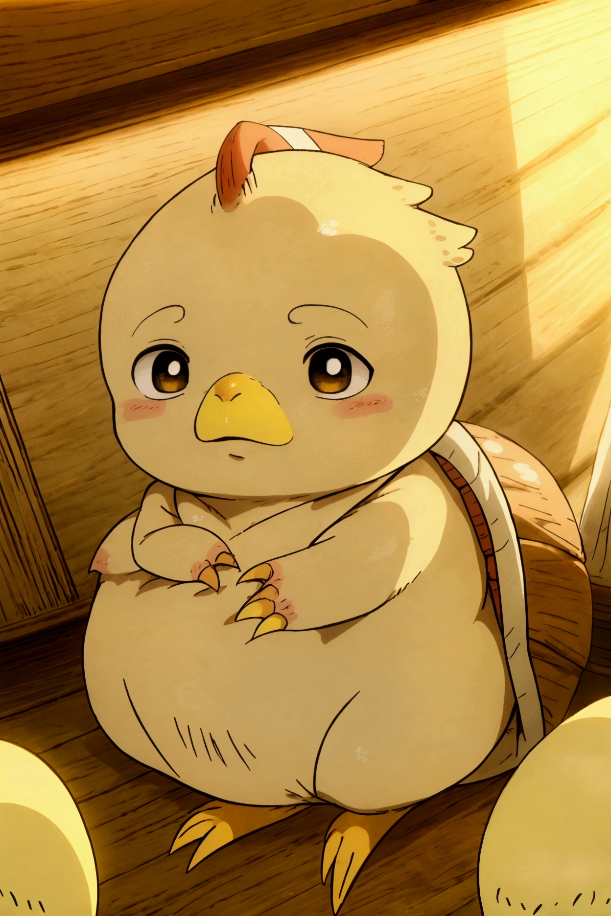 Chick、There is a shell on the head、Newborn、Fusafusa、Chick、