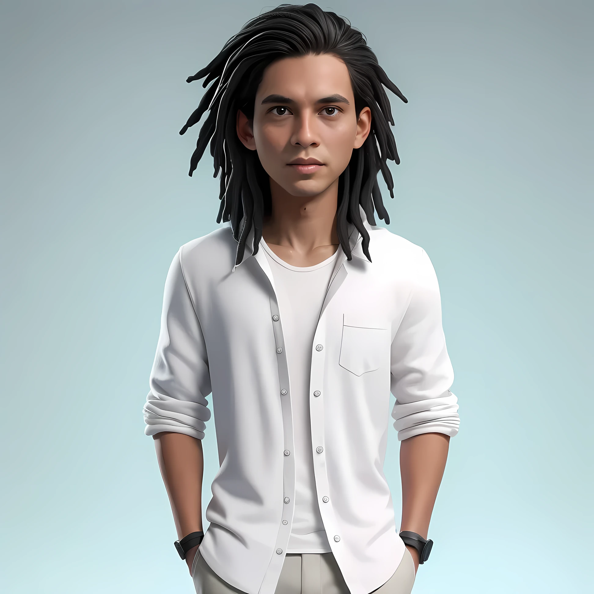 Young Man wearing a Graphic Hoodie, Facing the camera, Cartoon style, 8k. Dark gray background