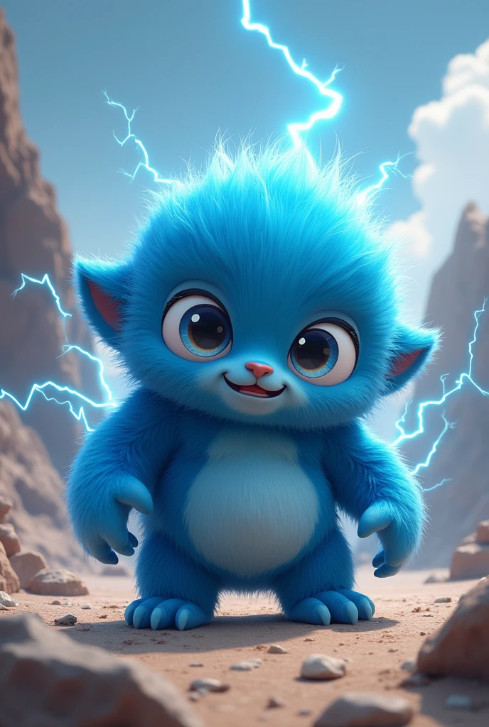 cute blue beast that overwhelmed with power