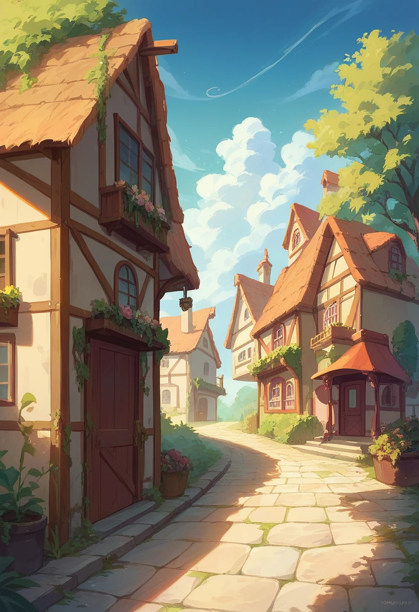 A small cottage nestled in a village, where a man lived after graduation, surrounded by the serene atmosphere of Jianghai city. Exterior view, morning light, traditional rural setting, wide shot, peaceful ambiance, soft focus, natural tones