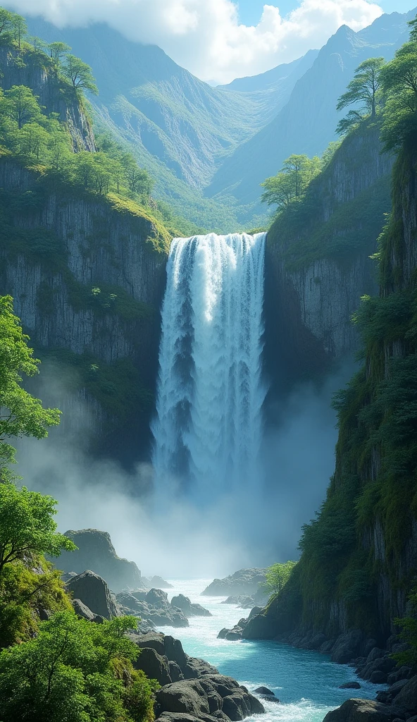 Amazing waterfall scene
