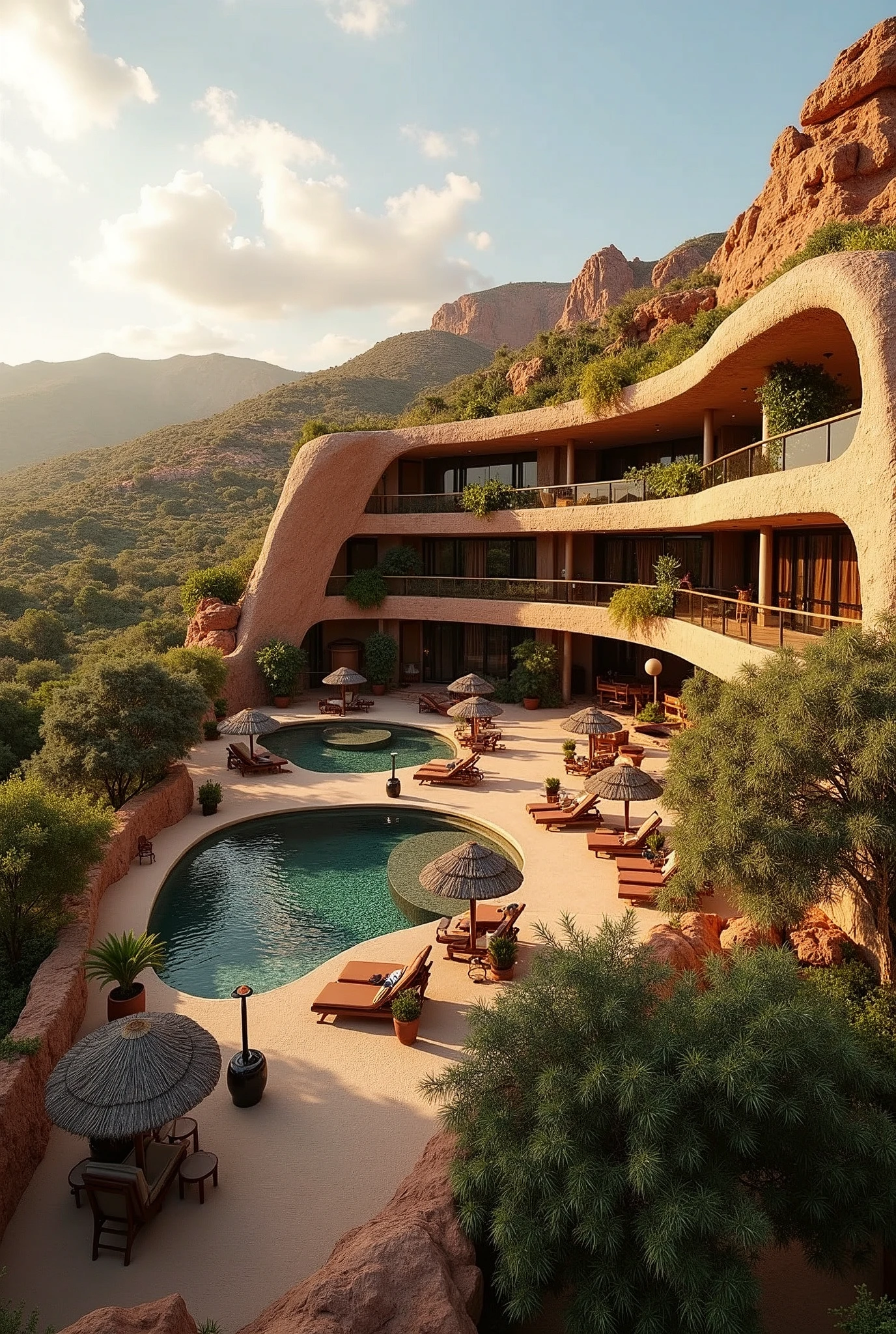 Unique 40-room mid-size hotel for the African climate 