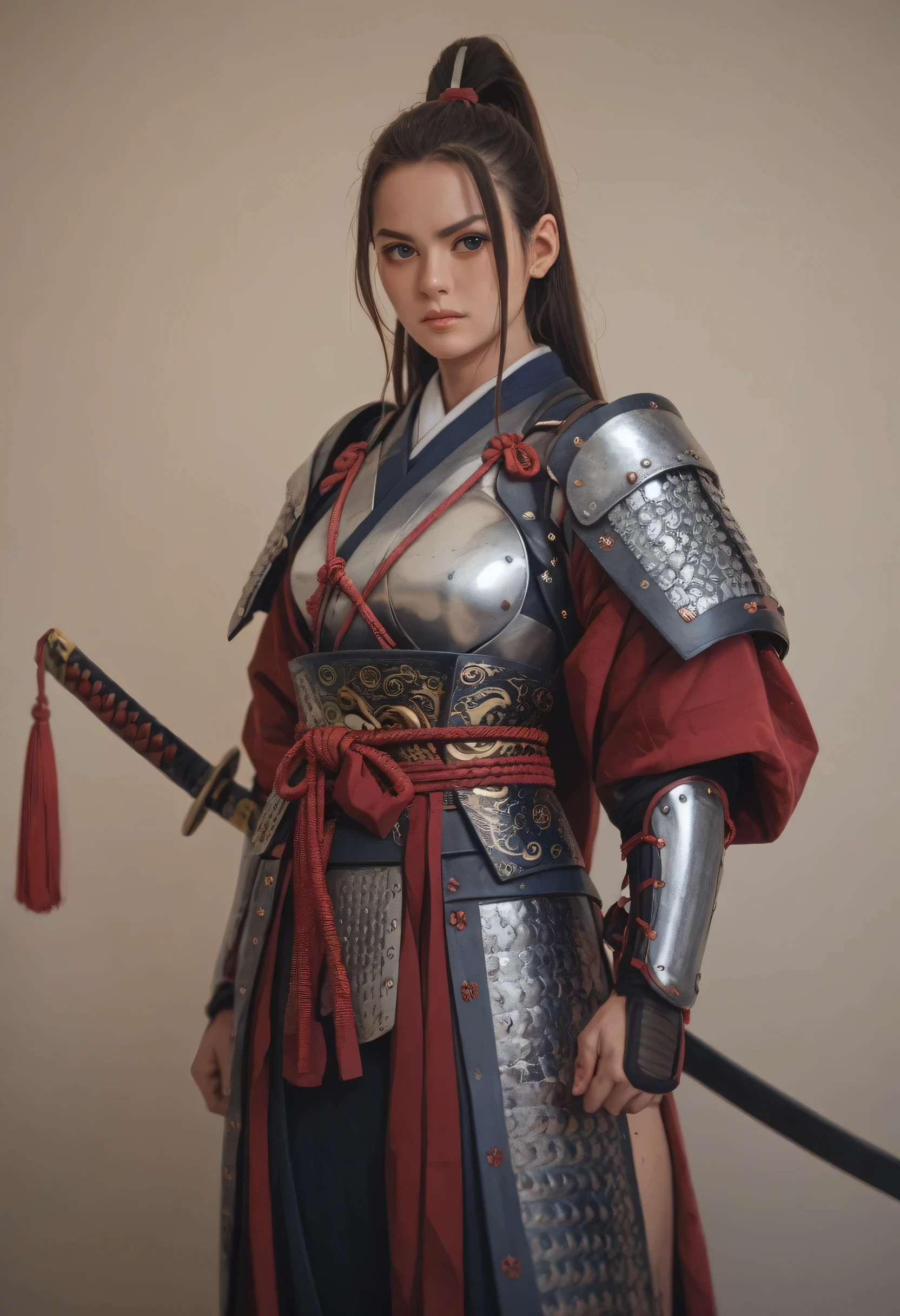 Artwork of sexy samurai warrior girl, samurai armor , katana