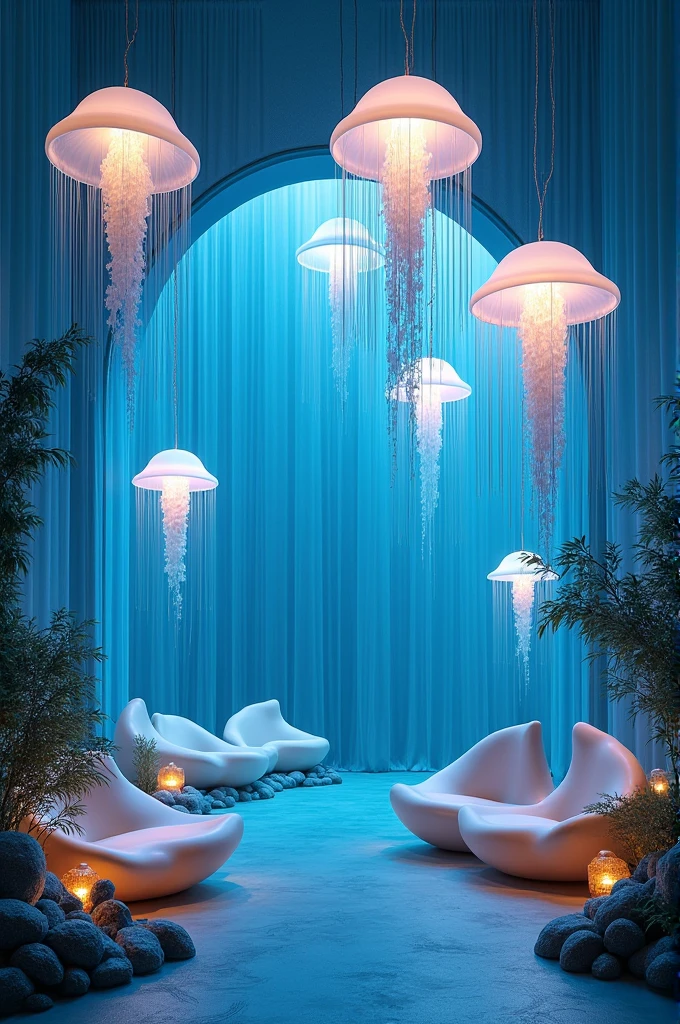 Design products for decorating a 5-star resort in the Andaman Sea islands using the shape of jellyfish.