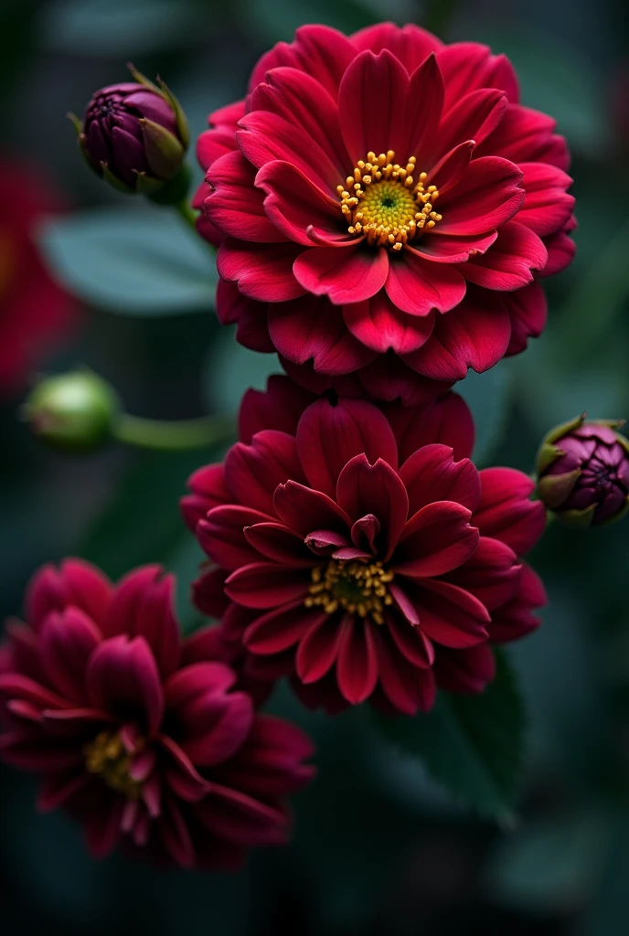 Dark colored flowers