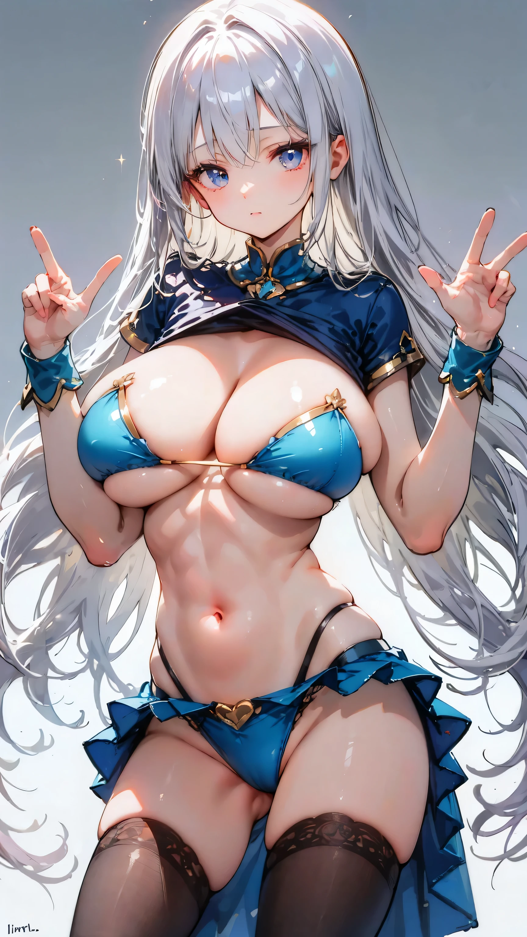 Ultra-high resolution, 8k,high quality,((((Magical girl,Oblique angle、Chest lift pose)))),(Young Girl、glowing、iridescent light,soft shadow,Anime Painting,thin line drawing),One Little Woman,(((Huge breasts,Shapely round breasts))),