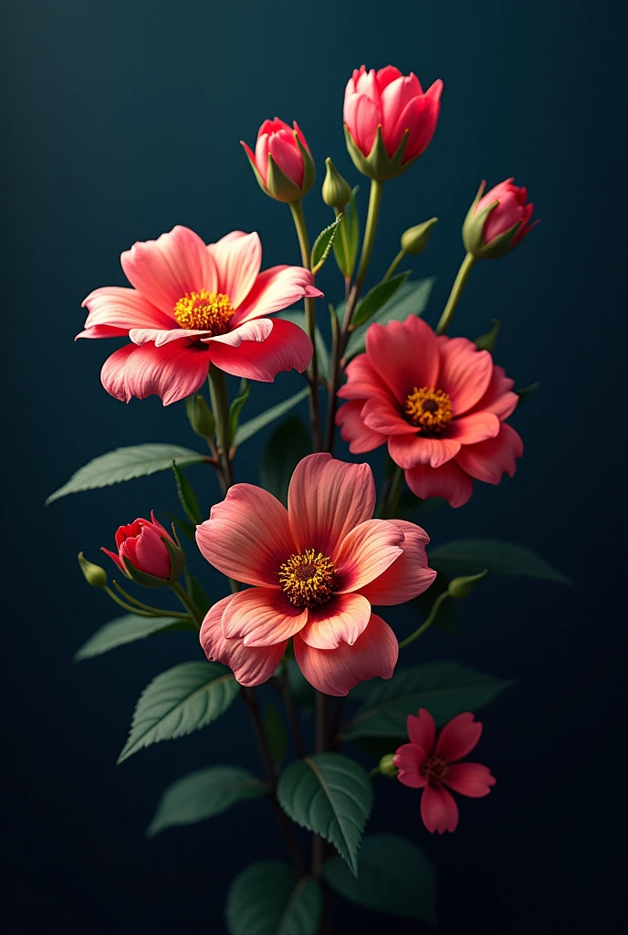 Dark colorful flowers々