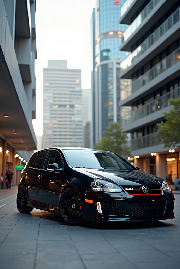 black Volkswagen Golf 2008