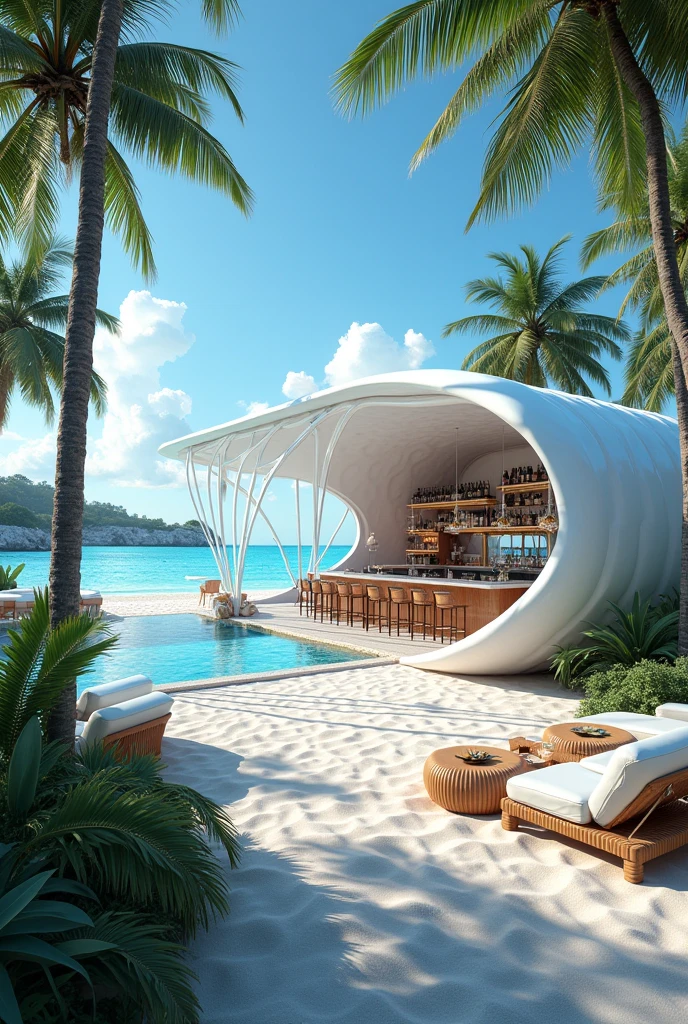 Beach bar design based on jellyfish shape
