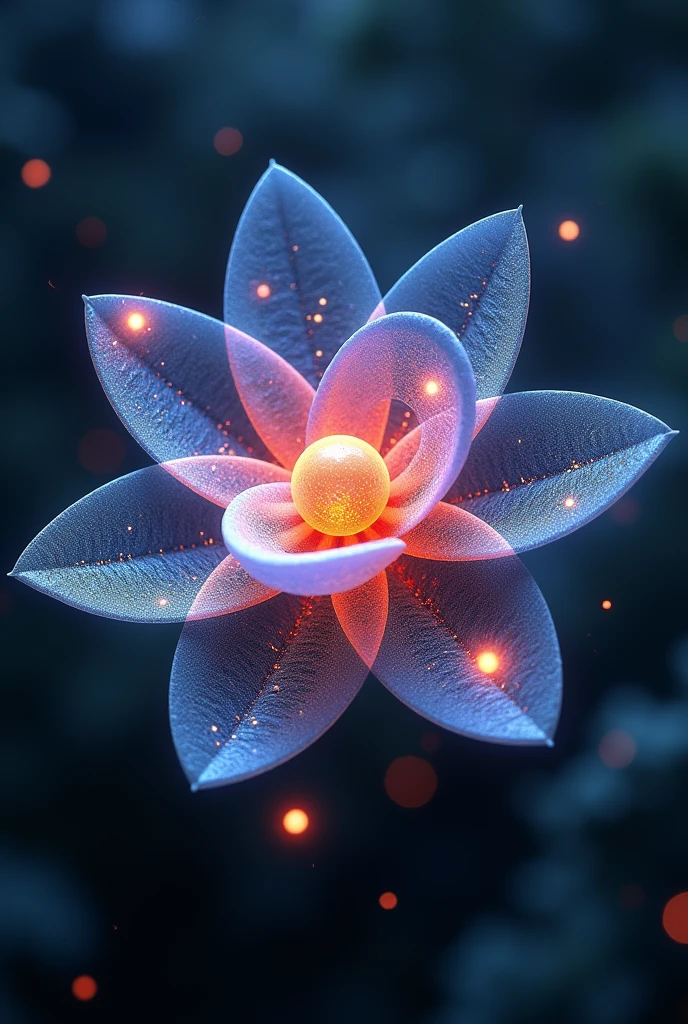 Model of an atom like ernest rutherford’s model but looks like a queen of the night flower. make sure that there are electrons orbiting around 