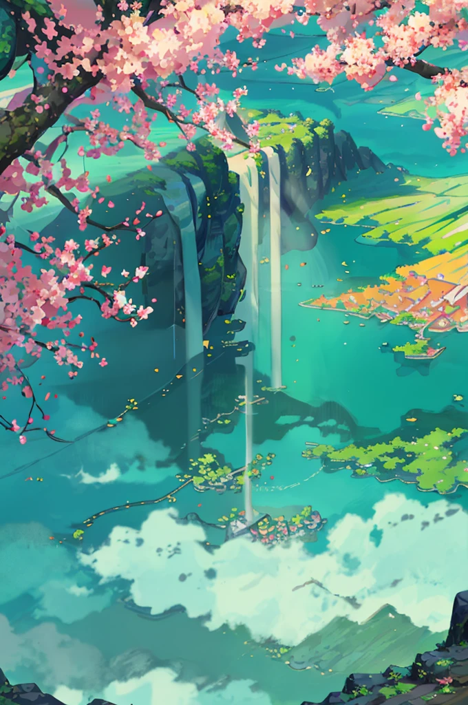 Ancient China、Cottages、spring、jungle、lake、Cave、Fall,The tree、grassland、Rochas、Hot springs、hydrosphere、(Implications:1.0)、Epic creation、Realistic lighting、High Definition Details、masterpiece、best quality,(Highly detailed CG Unity 8k wallpaper)