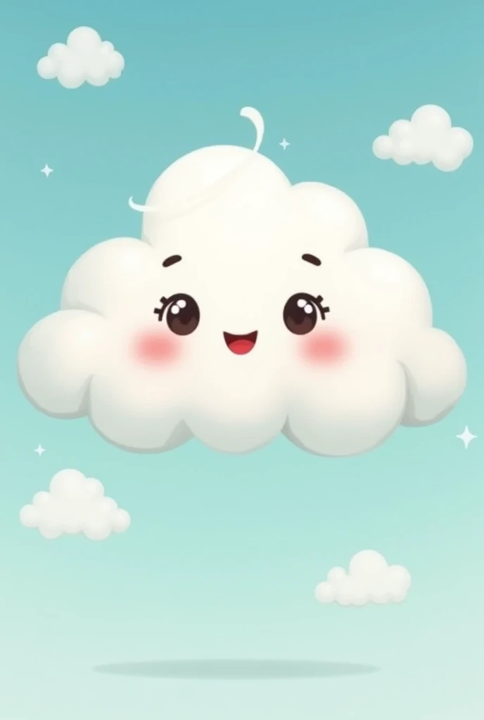 1 concpet art of a cartoon character, cloud, pure, lovely, gentle, flying, dreamy, adventurous, exploring and always protecting friends