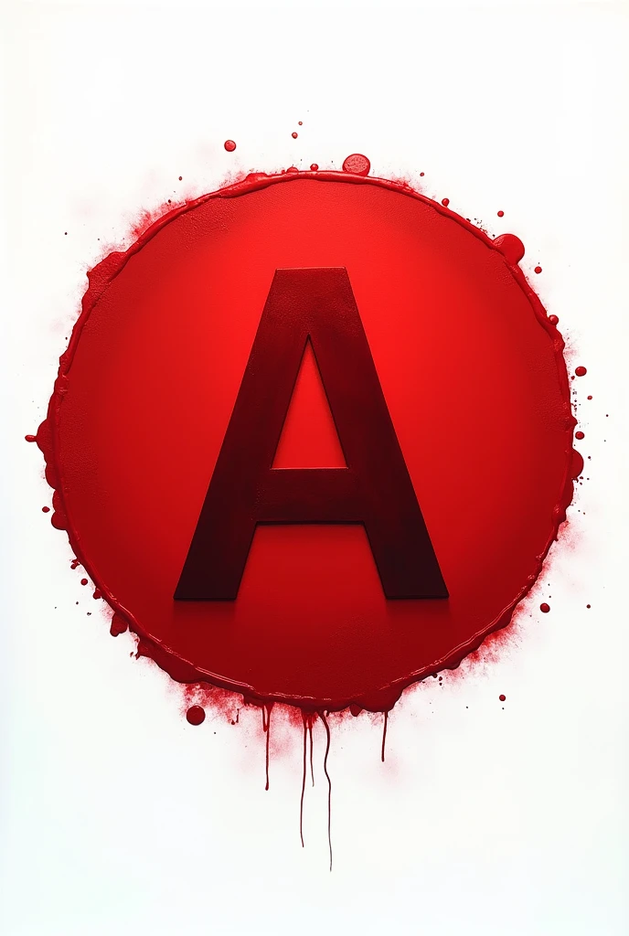 Lettre A Rouge Dans Un Cercle Sanglants Fond Blanc