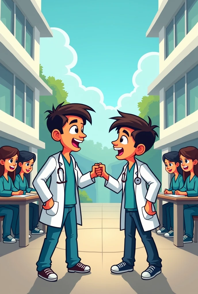 Support against ragging in medical college - cartoon image