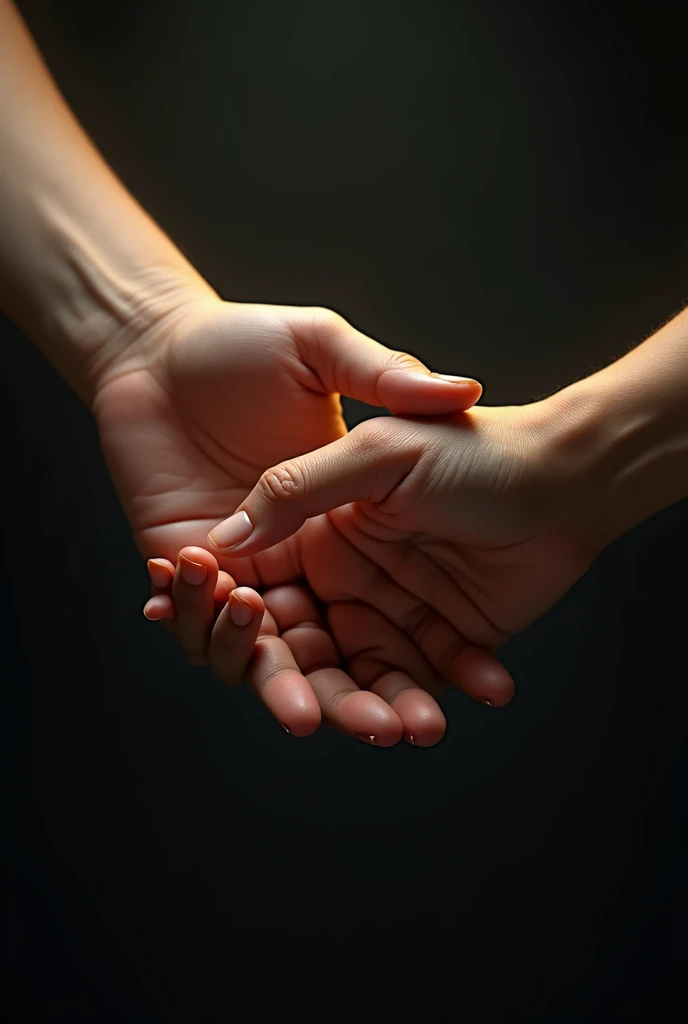 fingers touching other fingers on the opposite hand, detailed hands, intricate details, hyper realistic, cinematic lighting, dramatic shadows, seamless blending, unreal engine, photorealistic, 8k, high quality, masterpiece, ultra-detailed, incredibly realistic, flawless skin, delicate veins, natural skin texture, intricate fingernails, warm color tones, chiaroscuro, dramatic contrast, beautiful composition, striking pose, cinematic framing
