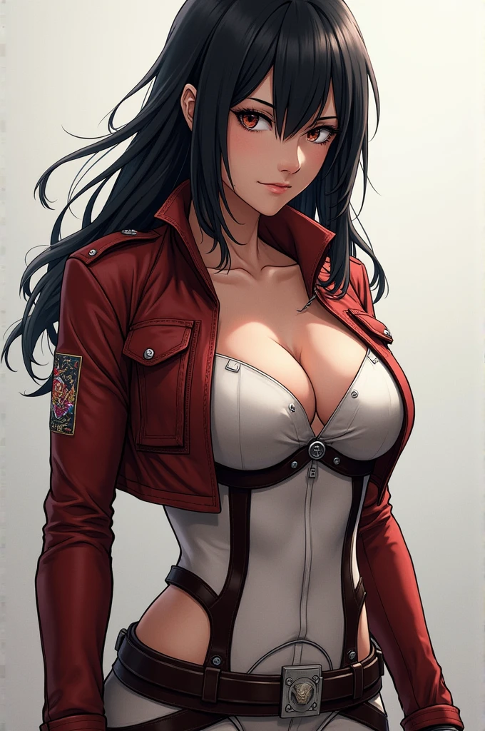 Mikasa from Attack on Titan with big breasts 