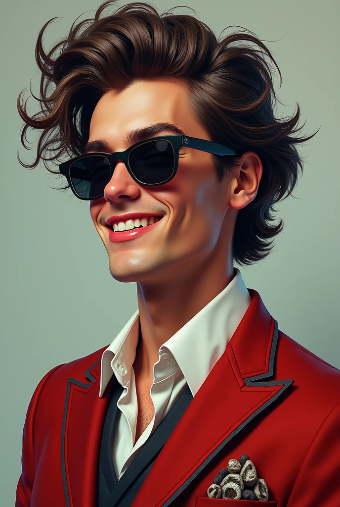 create mozart if he had an instagram profile picture in our time and wore sunglasses and guccis