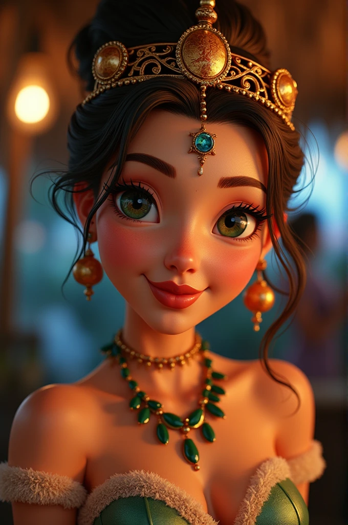 ((best quality)), ((masterpiece)), (detailed), perfect face, Les princesses Disney, dans un tiki bar