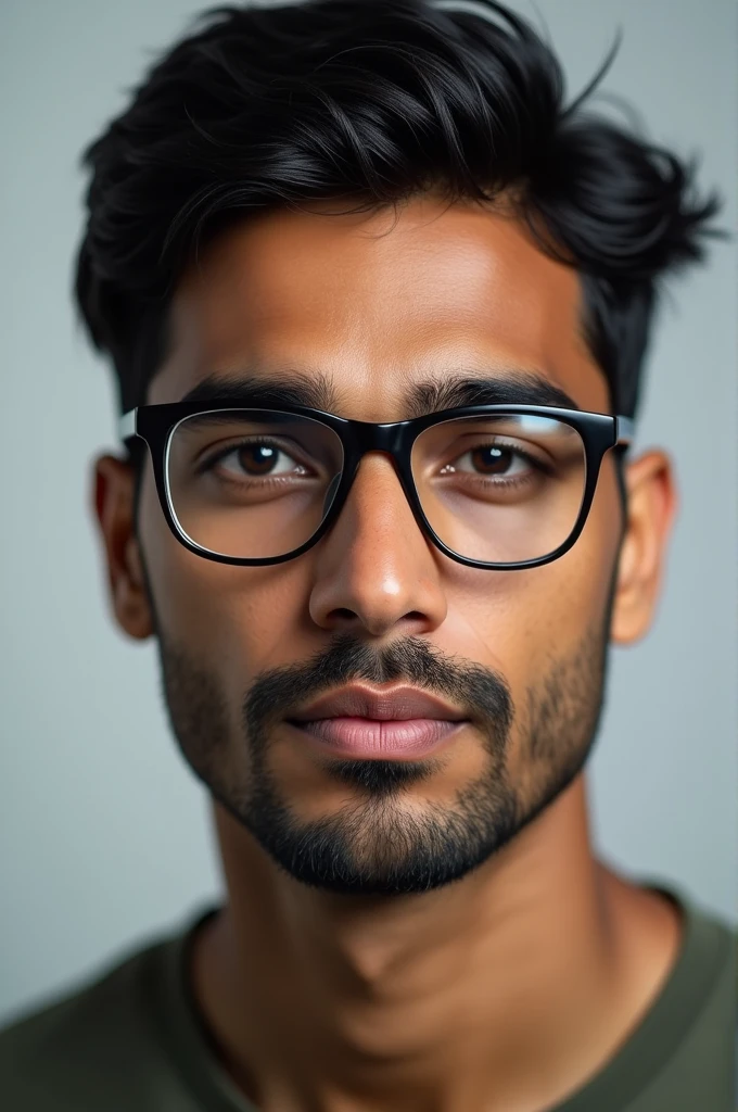 create a beardless indian with glasses