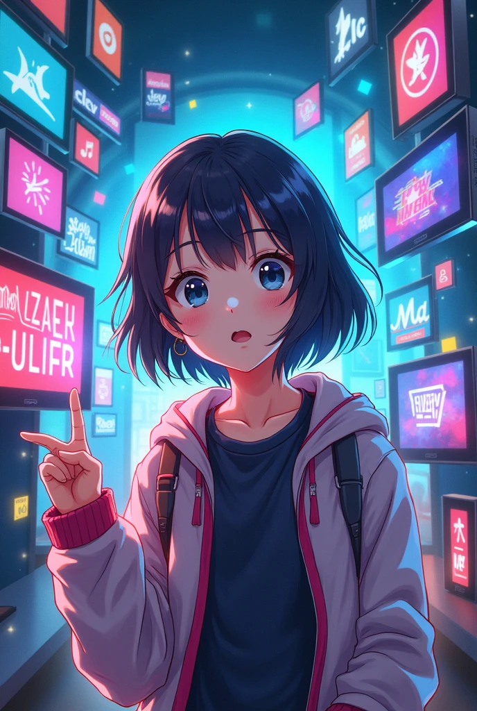 Anime poster drawing about media literacy but not too
ai