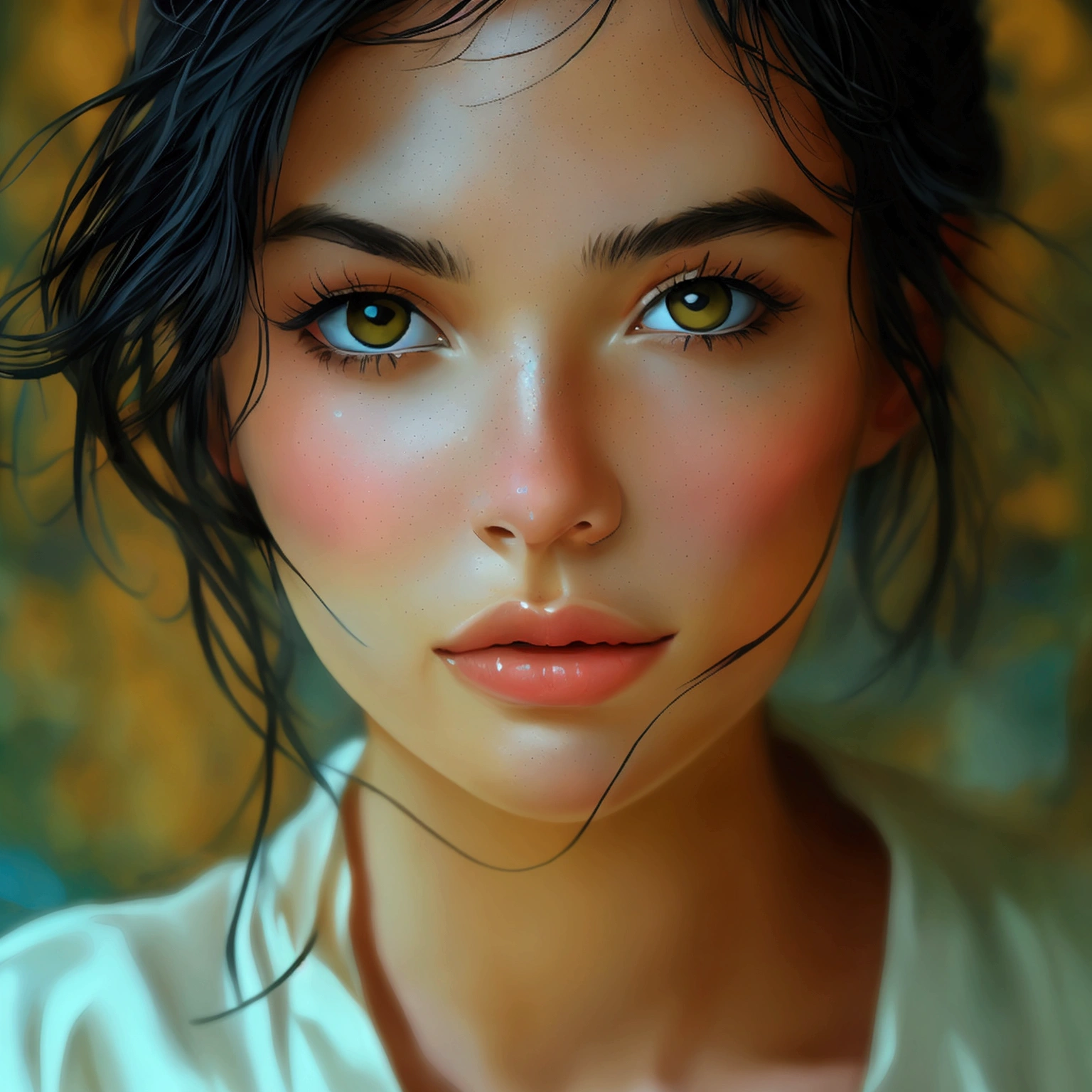 1 girl 23 old years ,( full body) black hair, amber eyes, excited, UHD, masterpiece, anatomically correct, super detail, high quality, high details, best quality, highres, HD, 16k, , in the style of Quentin Tarantino, Pastel, Modern, --c 51