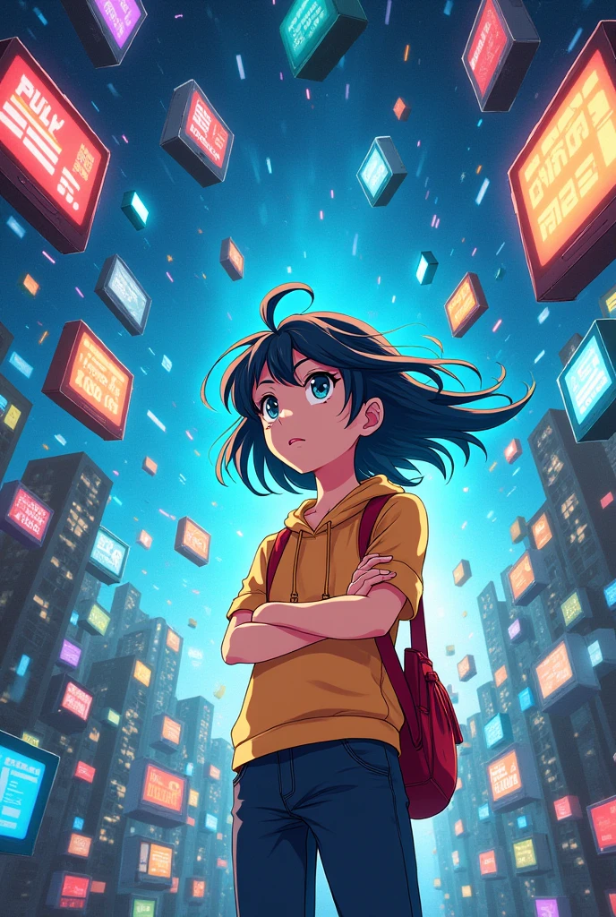 Anime poster drawing about media literacy
