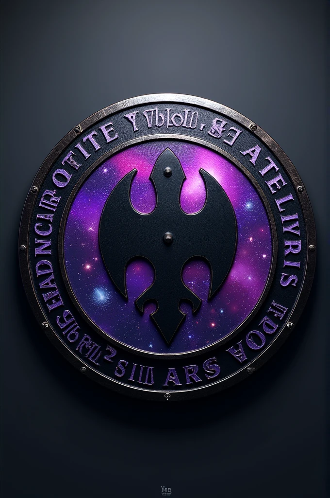A shield, that the logo has black with purple and has stellars written on it