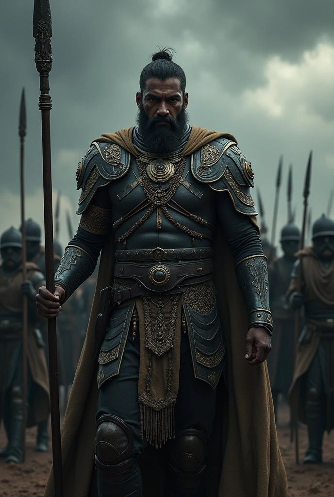 A tamil king with his army
Make it more dark