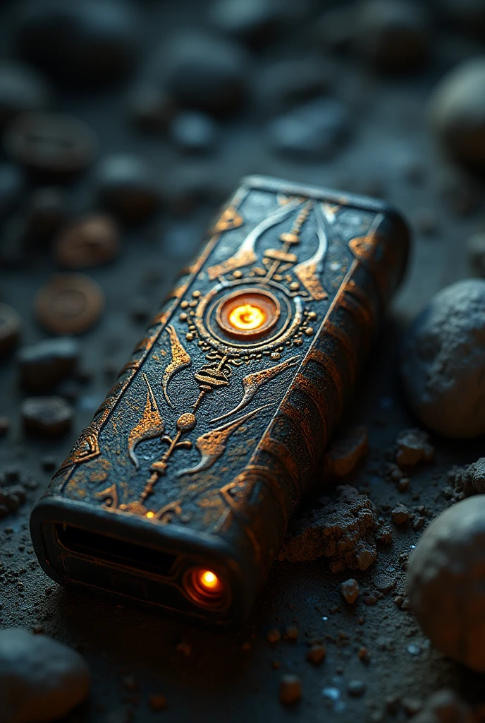 a power bank that’s the size and shape of a flash drive that looks ancient and cool