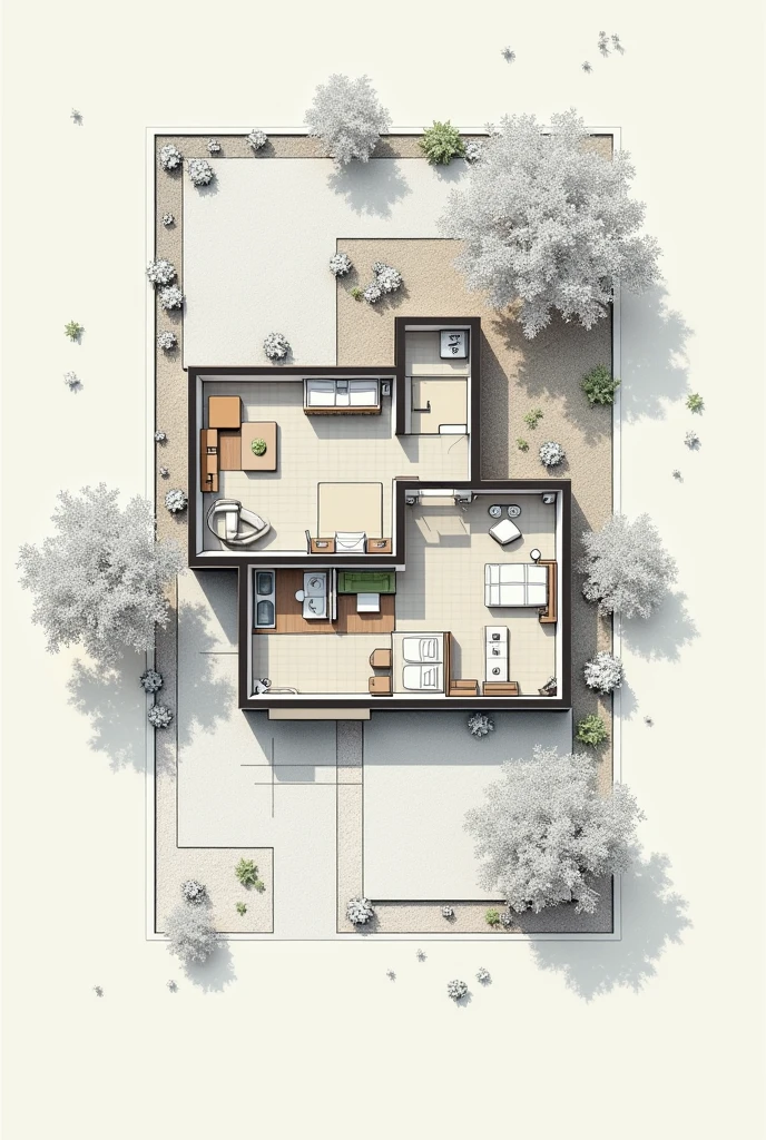Distribution of house planning in architecture