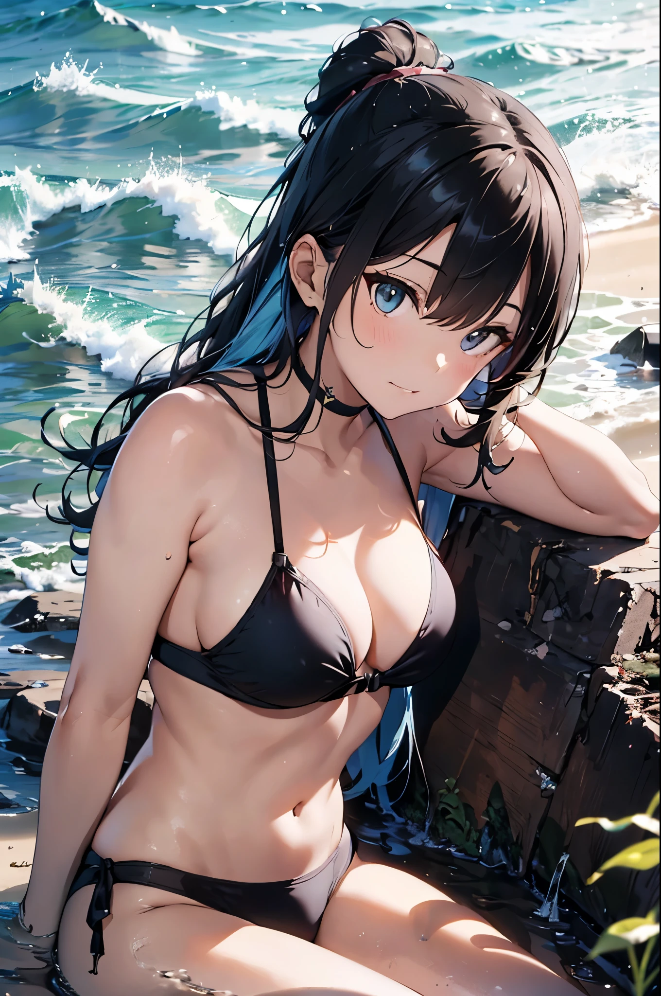 High resolution,topless、
One beautiful young woman,Light blue hair、ponytail、
(Soft Saturation:1.3), (Fair skin:1.2),
(ultra-Detailed Background, Detailed Background), Bokeh,
break'Portrait of a smiling girl.,
When viewed from the front, The composition is symmetrical,
Looking straight at you with serious eyes,
break Swimwear, White Bikini, Center of chest,
Outdoor, Sea surface, null, sunlight,Summer beach, Sandy Beach,
Strong light, Front lighting,
(:1.3), (Cowboy Shot:1.2),
Front brake angle,
View your audience,
Dynamic pose,
sitting on the beach
Seaweed、Seaweed、Seaweed、Seaweed、Seaweed、Seaweed、Seaweed、