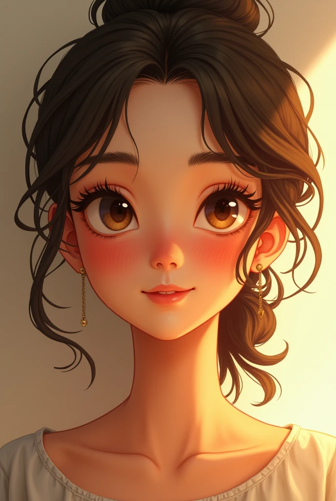 The girl character is really beautiful , kulit coklat , teenagers, sweet, smart and cute