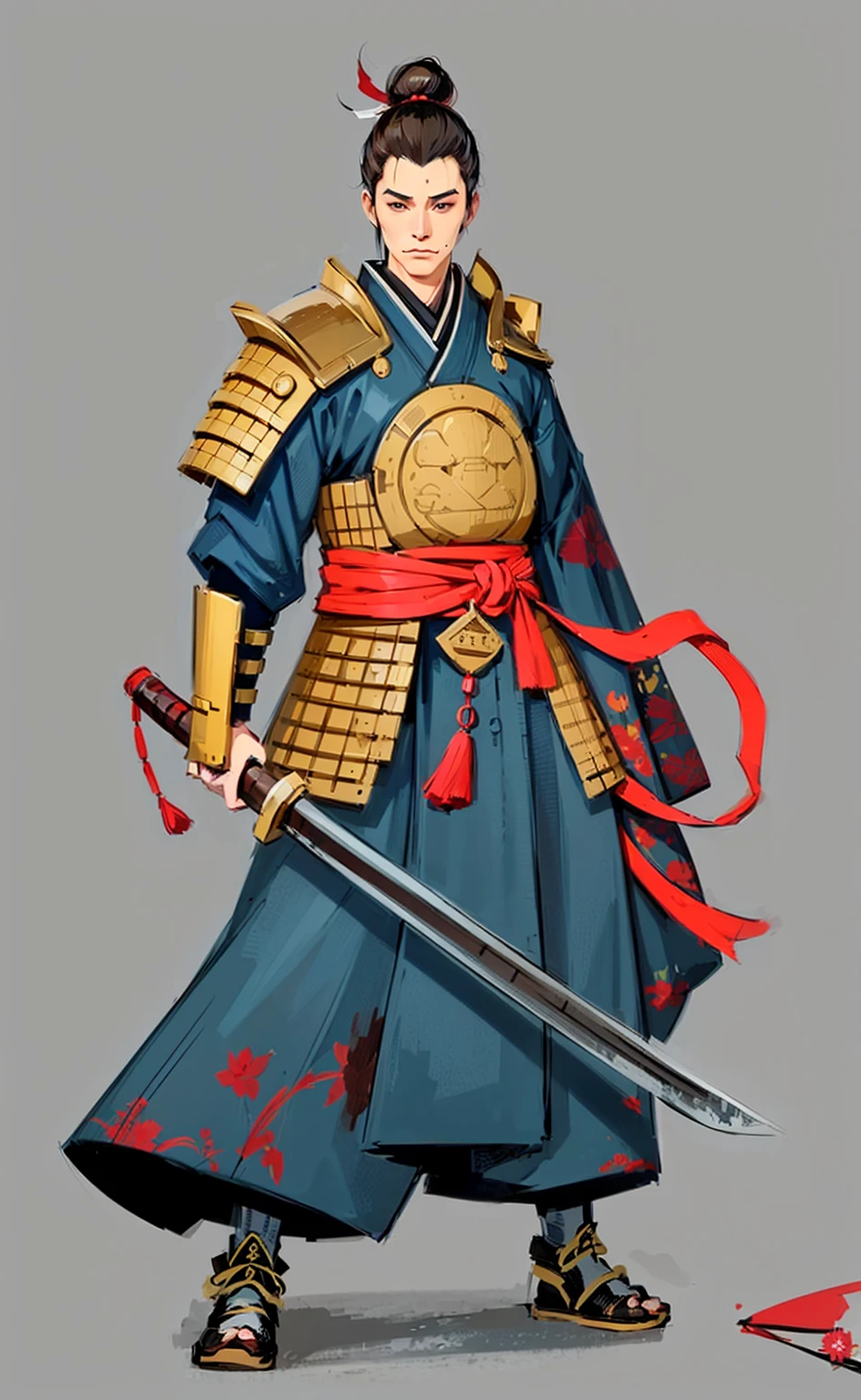 character in Japanese setting. digital painting, bunch