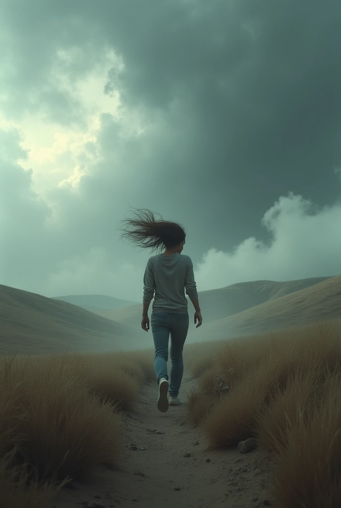 Image reflecting text: "we only know the strength of the wind when we walk against it, and not when we let ourselves get carried away".