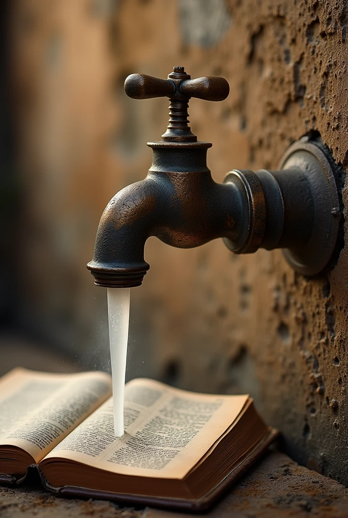 creative five image of a tap fitted to the holy bible spouting words