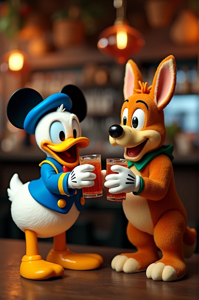 Donald Mickey et dingo sont ivres dans un tiki bar